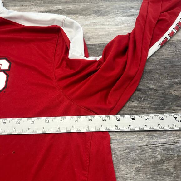 North Carolina State Jacket Red White Mens 2XL 1/4 Zip Adidas Pullover Jacket - Picture 6 of 8